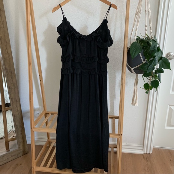 BLACK DRESS WITH RUFFLES - Picture 3 of 3